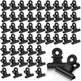 Pack of 50 22 mm Small Bulldog Paper Clips, Small Bulldog Clips, Letter Clips, Metal Hinge Clips, Binder Clips, for Crafts, Drawings, Photos (Black 50)
