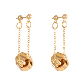 Classic Gold Silver Twisted Love Knot Stud Earrings Bridesmaid Gift for Women (silver)