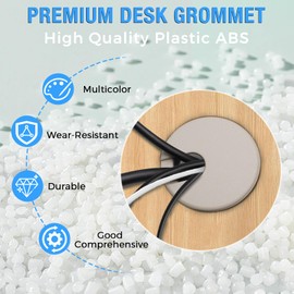 BOPOREAE Desk Grommet 2" (50 mm), Desk Cord Hole Cover, Cable Grommet ABS Plastic, Desk Hole Grommet for Office and Home Table Cable, Detachable Cable Cord Organizer (Black 4 Pcs)