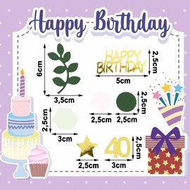 ParPix Pack of 100 Confetti 40th Birthday Decoration, Large 6 cm Confetti Decoration 40th Birthday Decoration, Glitter Confetti Decoration 40th Birthday Women Men, Table Decoration 40th Birthday