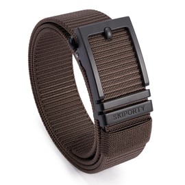 SKiporty Mens Tactical Belt, Military Nylon Web Work Belts, Ratchet Golf Duty Belt with Automatic Slide Buckle