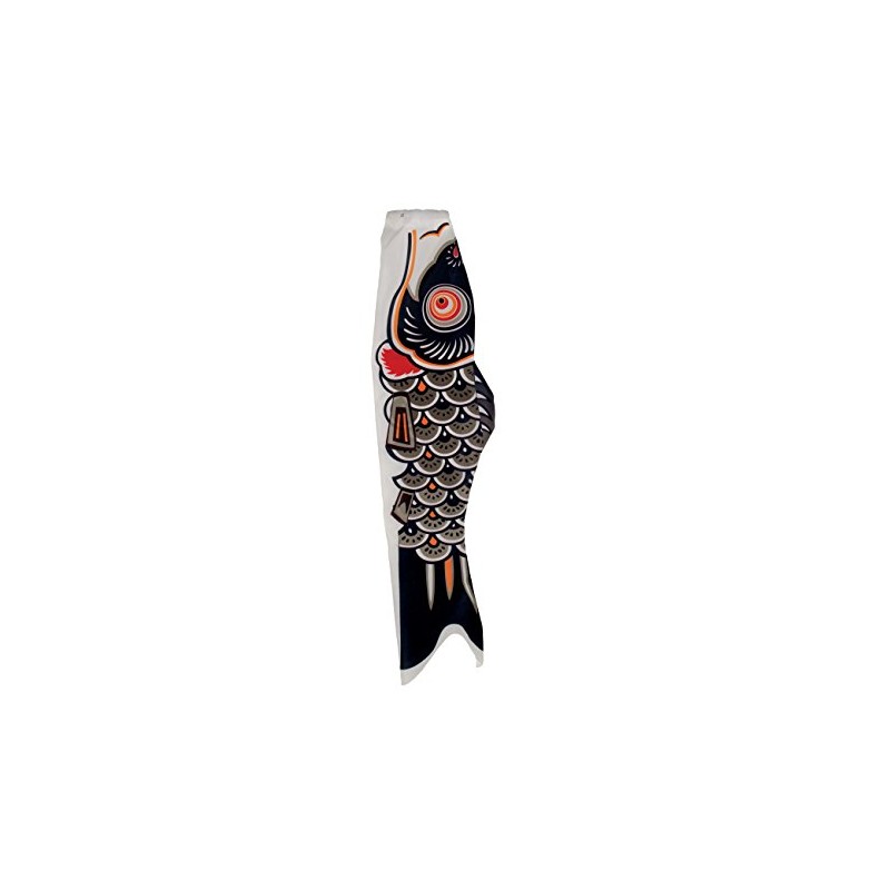 En la brisa peces koi Windsock, 36 pulgadas, Negro