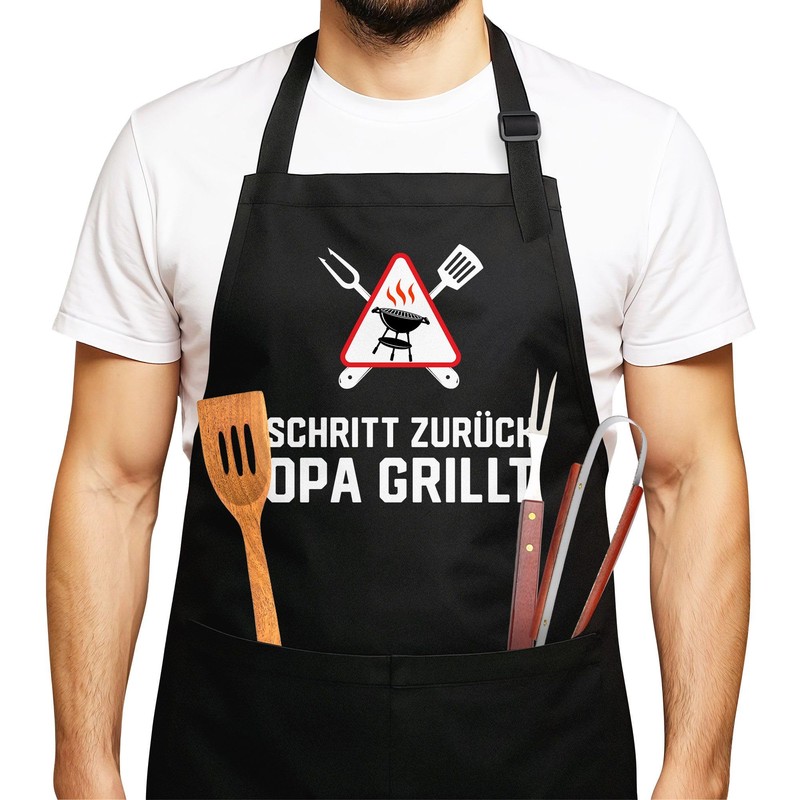 MoonWorks BBQ Apron for Men with Saying Fleisch ist mein
