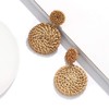 Rattan Earrings for Women Handmade Lightweight Wicker Straw Stud Earrings