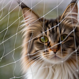 SLQM Cat Net Balcony, Balcony Netting for Cats, Robust, for Indoor and Outdoor Stairs, Windows Balconies Patios Gardens, With Fixed Anti-Expansion Screw Hook, Transparent Rope(10 x 3 m)