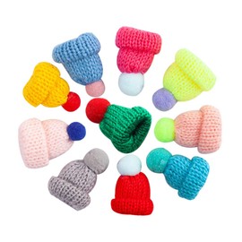 Healifty 55 Pieces Christmas Mini Hat Pendant Accessories Decoration Hats Jewellery Knitting Hats Crochet Knitted Hat