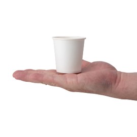 Party Warehouse 50 x Disposable White Paper 4oz Cups 115ml for Espresso Coffee Tea Hot Drinks and Cold Drinks - Great for Serving Samples, Portions as Well as Home Use (50, 4oz)