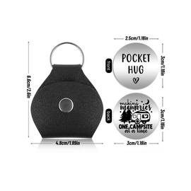 Making Memories One Campsite at a Time Engraved Stainless Steel Pocket Hug w/Leather Case Keychain #PH72