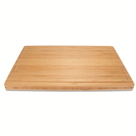 BambooMN Heavy Duty Premium Bamboo Cutting Board - 17.25"x11.75"x0.75" - Grooved/Flat - 2 Piece