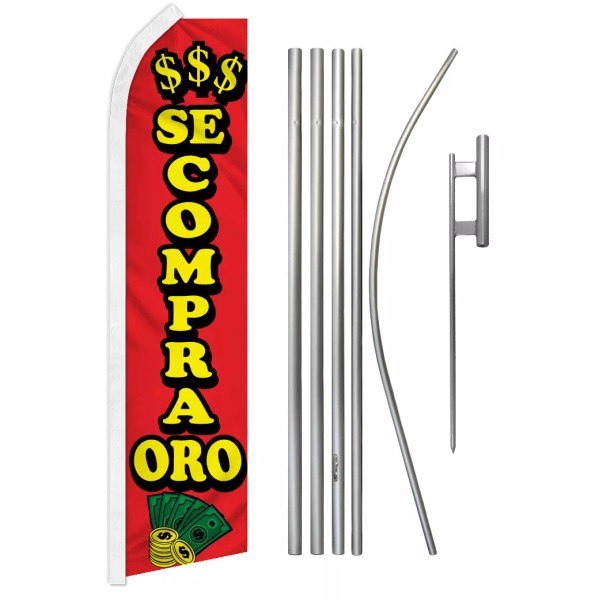 Unbranded Se Compra Oro Advertising Swooper Feather Flutter Flag &