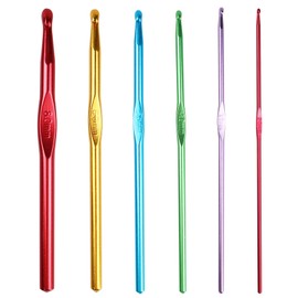 Crochet Hooks Set 6 Sizes Aluminium Crochet Needles Yarn Knitting Crafts Crochet Hook Kit for Beginners and Professional, 2mm 3mm 4mm 5mm 6mm 8mm, Multicoloured