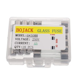BOJACK 6x30mm 4A 4amp 250V 0.24x1.18 Inch F4AL250V Fast-Blow Glass Fuses(Pack of 18 Pcs)