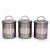 Grey Hammered Metal Tea Coffee Sugar Storage Canister Set