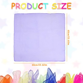 Druuzyl Pack of 18 Square Juggling Cloths Dance Cloths Colourful Chiffon Cloths in 9 Colours 60 x 60 cm Performance Scarves for Nursery Children Party Activities Accessories Decoration