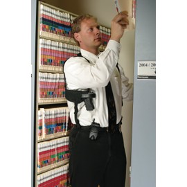 Uncle Mike's Off-Duty and Concealment Pro-Pak Kodra Nylon Horizontal Shoulder Holster (Size 5, Black)