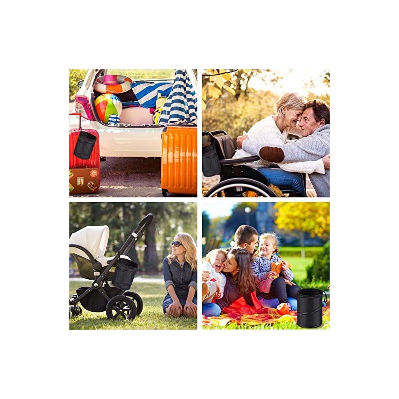 LALOCAPEYO Car Trash Can, Portable Garbage Bin, Collapsible Pop-up Water