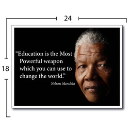 Nelson Mandela Quote Poster Print Saying “Education is The Most Powerful Weapon which You can use to Change The World” Young N Refined (18x24 Fine Paper Print)