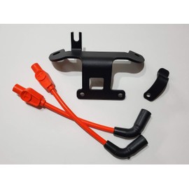 ♤ JBSporty♤ Compatible with Harley Davidson Coil Relocation and ignition Bracket w/Orange Genuine Taylor Wires 04-06 Sportster, 883 1200