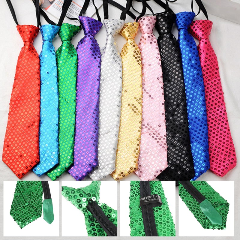 NiceYnn Men's Easy Necktie, Set of 2, Sequins, No Tie