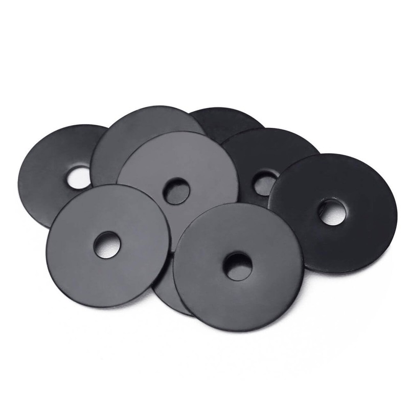 Sysarua 100pcs Fender Washers 1/4-in I.D. x 1-1/4-in O.D., Black