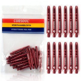 CUESOUL DIAMOND 2BA Aluminum Dart Shaft - Short (40mm) - Set of 12 (Red)
