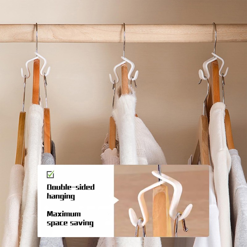 40 Pcs Clothes Hanger Connector Hooks, Space Saving Hangers, Coat