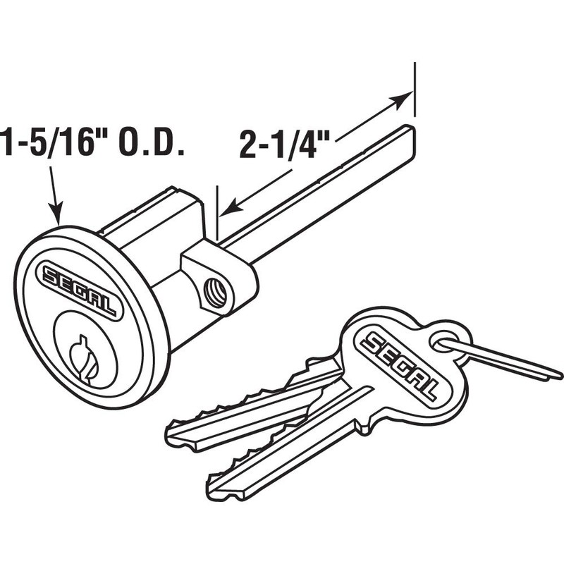 Segal SE 66007 Diecast Key Lock Cylinder, Brass (Single Pack)