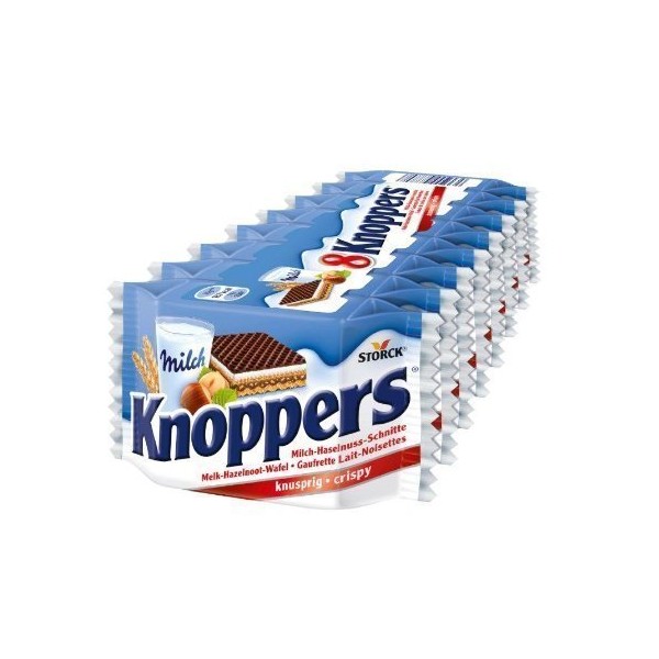 Knoppers 8-pack by Storck wafer 7 oz (pack of 2 )