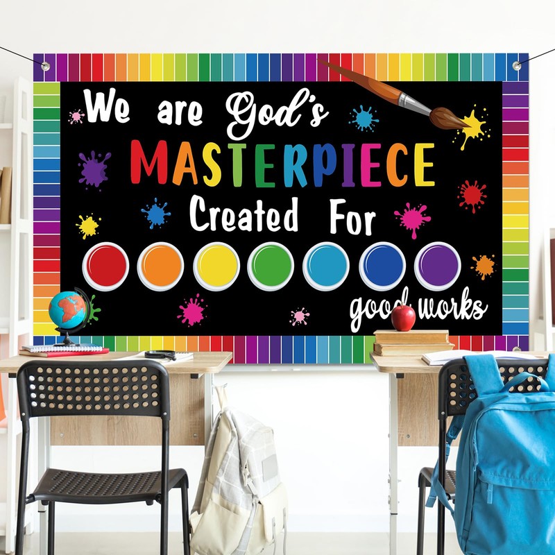 SmoothNovelty Classroom Welcome Bulletin Board Decoration We are God's Masterpiece