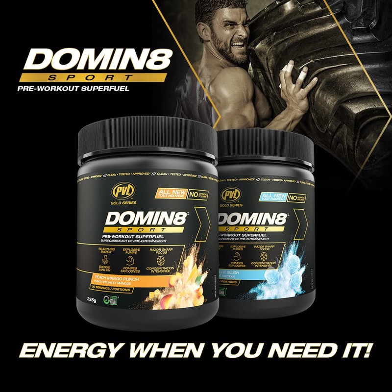 PVL Gold Series Domin8 Sport | pre-workout Superfuel | Artic