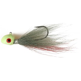 Flexi Jig Buck Tail Flexi Jig, White/Grey/Red, 1-Ounce
