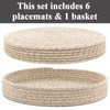 Round Placemats Set of 6 with Holder, Cotton Rope Woven