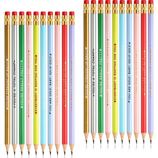 20 Pcs Inspirational Pencils Compliment Pencils with Motivational Sayings #2