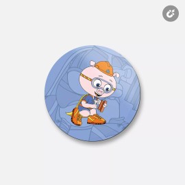 Unbranded Super Why Cartoon Alpha Pig | 4'' X 4'' Round Decorative Magnet