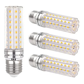 LED Corn Cob E27 12 W, 220-240 V, 1200 lm Cool White 6000 K, Not Dimmable, Replaces 100 W Bulbs, E27 Small Edison LED Corn Cob for Table Lamp/Wall Lamp/Chandelier/Floor Lamp, Pack of 4