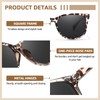 TJUTR Polarised Sunglasses for Women UV400 Protection Retro Square Sun