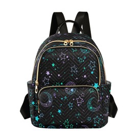 senya Fashion Backpack Mini Backpack Purse Casual Daily Backpack Star Moon Sun for Travel for College Work, Multi 1, Small, Modern