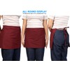 Cotton Waist Apron for Waitress with 3 Pockets Burgundy Server
