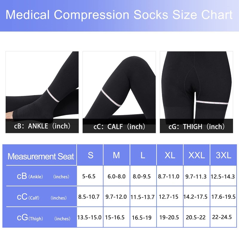 Medias de compresión médicas para mujeres y hombres, 20-30 mmHg,