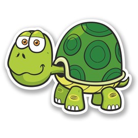 2 x 10cm Turtle Vinyl Sticker Decal Bike Laptop Car Bike Camper Van Fun #5362 (10cm Wide x 7.5cm Tall)