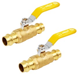 (Znkiok 2 Pack) Durable Upgraded 1/2" Press Ball Valve Heavy Duty,1/2 inch Brass Ball Valve With Press End,ProPress Fitting Connection For Copper Tubing,Quarter Turn,Lead-Free,UPC,NSF61,NSF372.