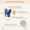EVEVIC Austrian Crystal Butterfly Stud Earrings for Women S925 Sterling