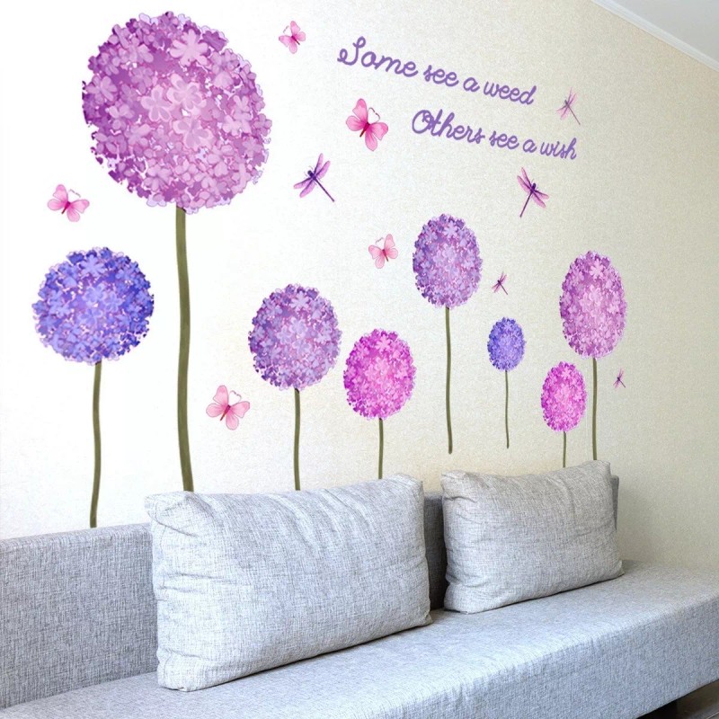 MINI BOXX Pegatinas Pared Diente León Morado Vinilos Adhesivos Pared