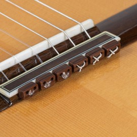 Cuentas de plástico para guitarra acústica flamenca clásica en patrón de madera oscura para cuerdas de nailon