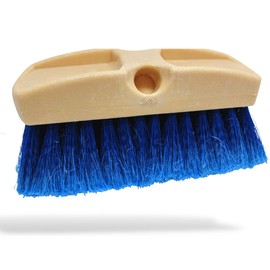 Teravan 8 Inch Blue Obround Medium Soft Flow Through Scrub Brush with Flagged Ends for Car and House Cleaning, Car Wash Brush for RV's and Larger Vehicles.