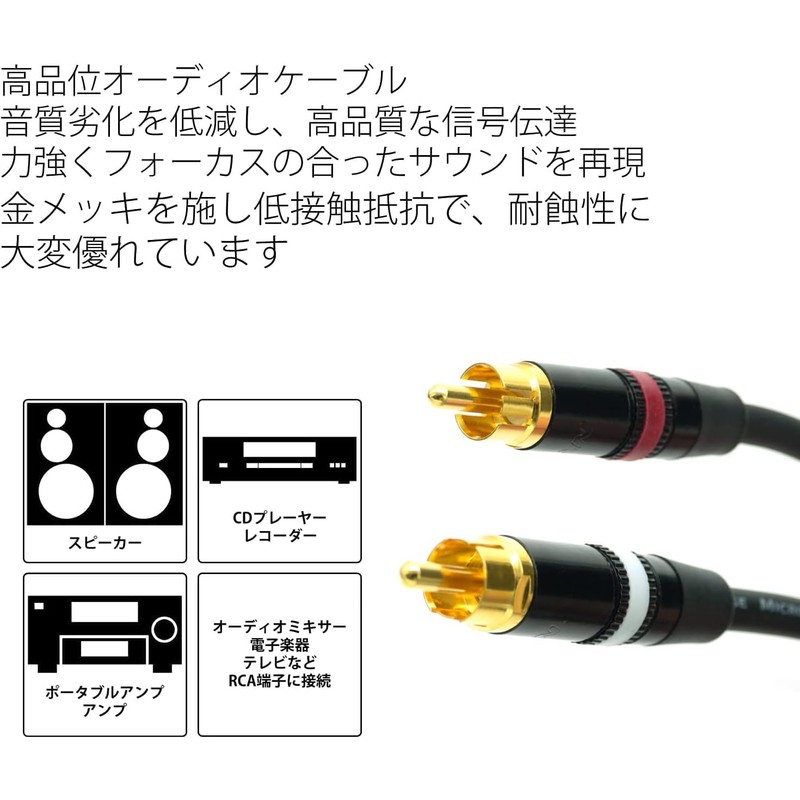 Audio Fan RCA Cable, 0.1 ft (0.4 m), RCA-RCA Cable