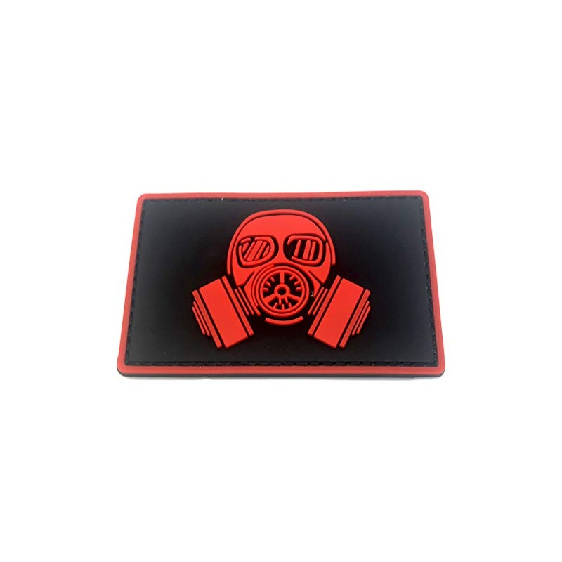 Gasmask Paintball Airsoft PVC Morale Patch (Red)