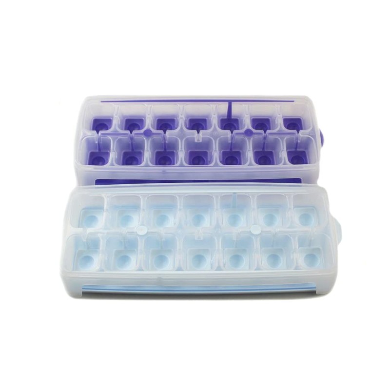 Tupperware Freezer container ice cube cube purple/white + sky blue