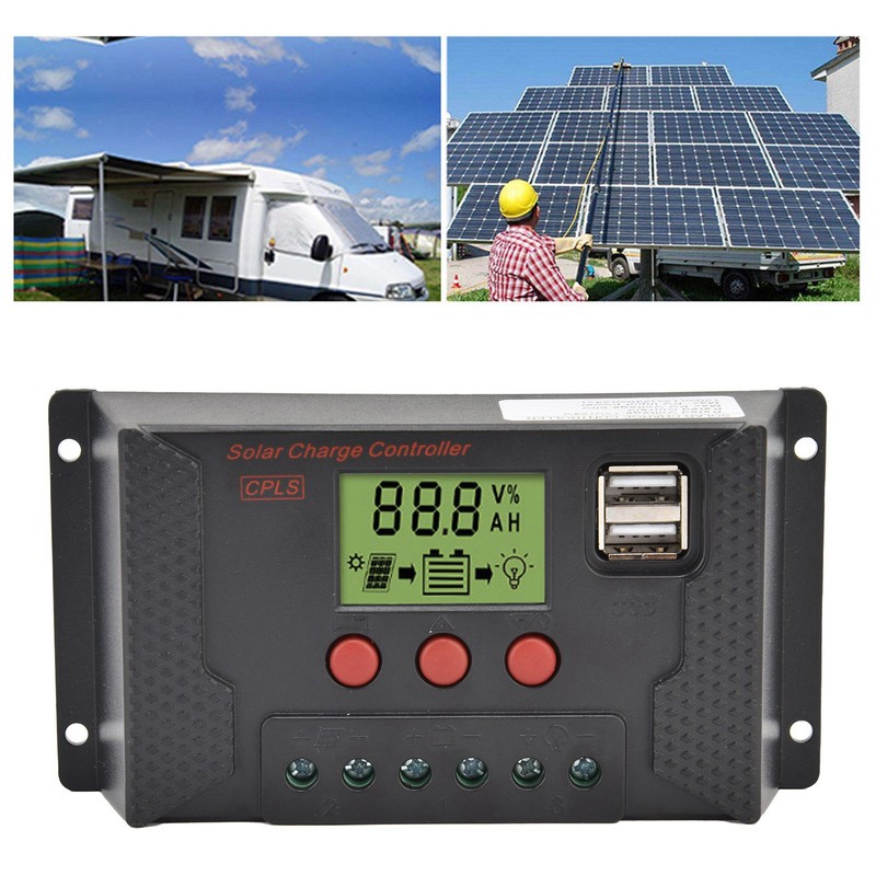 PWM Solar Charge Controller 12V 24V 60A Battery Charging Regulator
