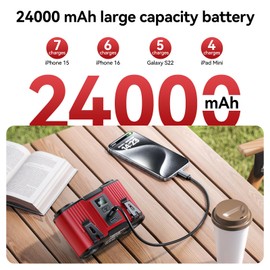 Astaowl 24000mAh Personal Waist Fan, USB Rechargeable Clip The Waist For Working,10 Speed & 40H Cooling and Heatstroke Prevention For Outdoor Travel Camping (Red, 24000mAh)